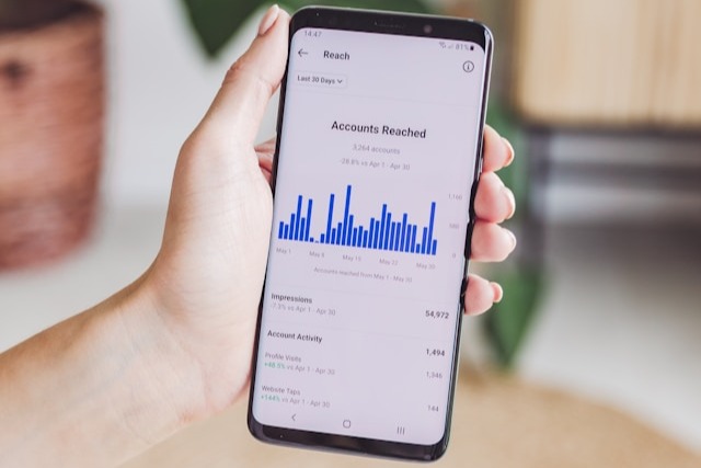 smartphone showing social media campaign numbers